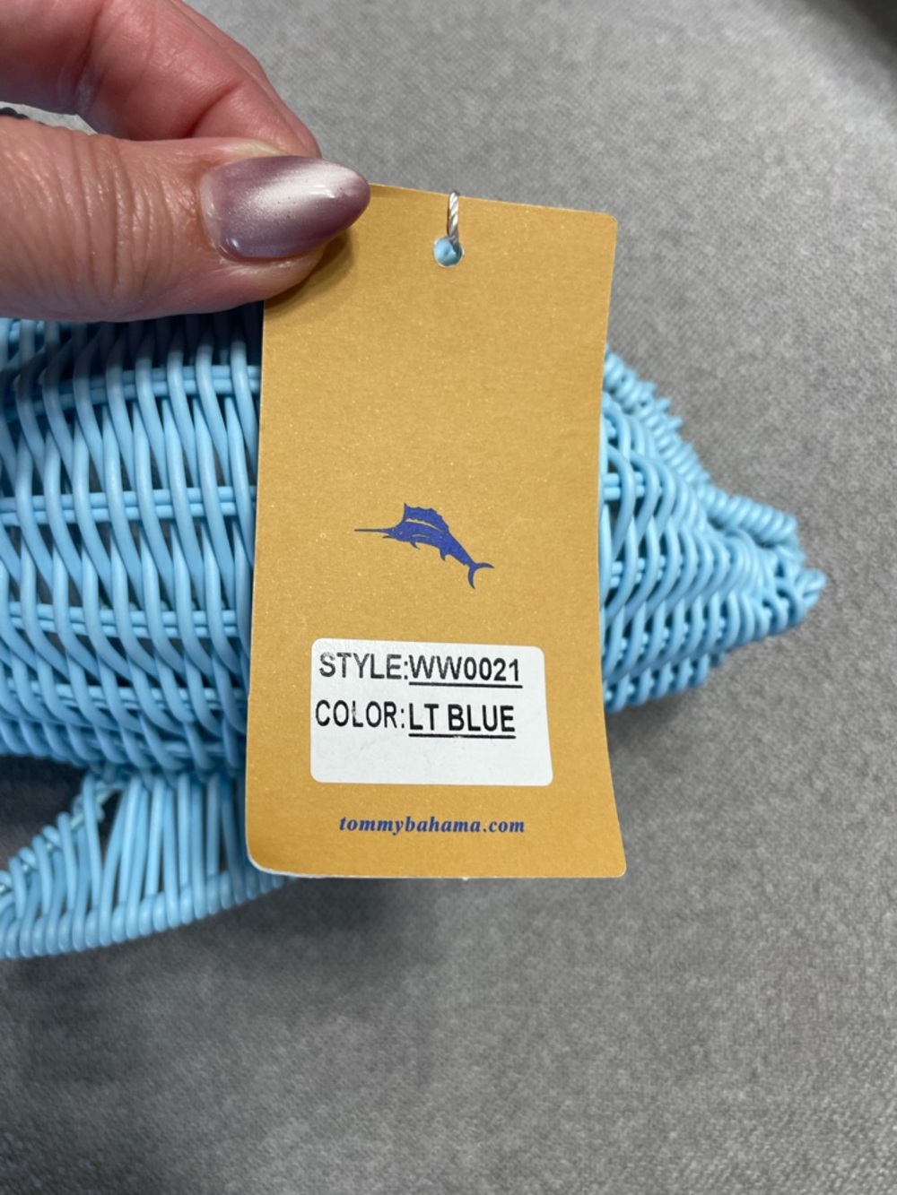 Tik Tok Viral Tommy Bahama Blue Wicker Dolphin Crossbody Shoulder Clutch Bag NWT - Picture 8 of 9